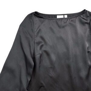 NWT VILA Vielia Boatneck Elegant Black Blouse US 2